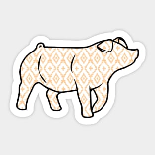 Rustic Yellow aztecPig Silhouette 1 - NOT FOR RESALE WITHOUT PERMISSION Sticker